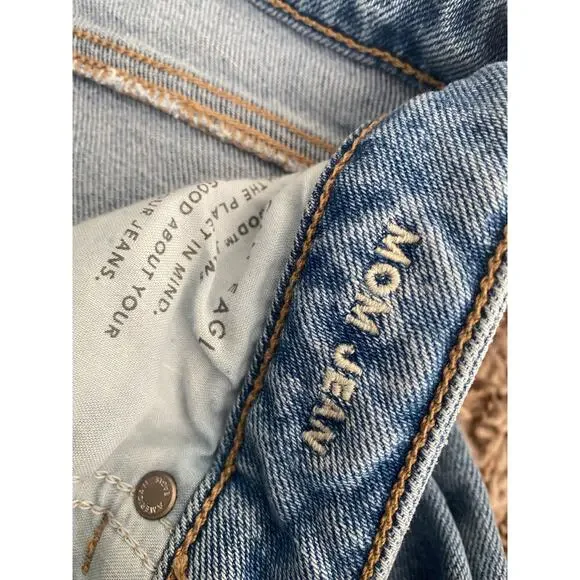 American Eagle Mom Jean Women Size 8 Regular Stretch Tapered Straight - Picture 5 of 8
